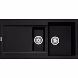 Franke Maris MRG 651, Evier à poser, Rectangulaire, Fragranite, Noir, 2 bols, Rectangulaire