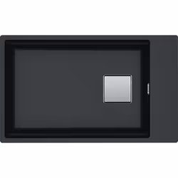 Franke Kubus 2 KNG 110-62, Evier encastré, Rectangulaire, Fragranite, Noir, 1 bols, Rectangulaire