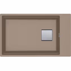 Présentation Cuve Kubus 2.0 Fragranit KNG 110-62 - Oyster - Bonde Automatique - 760 x 460 x 200 mm 1 grande cuve , Sans égout ...