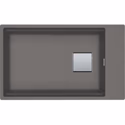 Présentation Cuve Kubus 2.0 Fragranit KNG 110-62 - Stone - Bonde Automatique - 760 x 460 x 200 mm 1 grande cuve , Sans égoutt ...