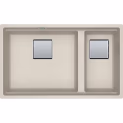 Franke Kubus 2 KNG 120, Evier encastré, Rectangulaire, Fragranite, Crème, 2 bols, Rectangulaire