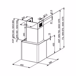 FABER S.p.A. Lithos EG6 BK LED A45 Monté au mur Noir 580 m³/h C - Vue supplémentaire 4