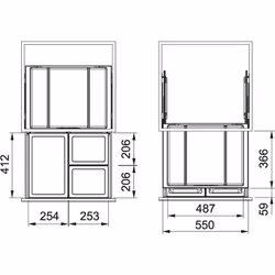 Franke Sorter FX 60 11-26-11 48 L 3 Nombre de paniers Gris