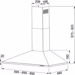 Mepamsa Piramide Plus X 70 Monté au mur Acier inoxydable 290 m³/h C