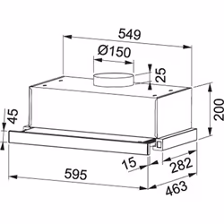 Mepamsa Slimline 60 Semi-intégrée (semi-encastrée) Blanc 290 m³/h C