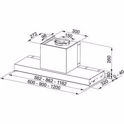 Franke Smart Style Plus 908 Intégré Acier inoxydable 550 m³/h A