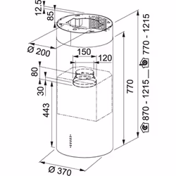 Franke FTU PLUS 3707 I XS Îlot Acier inoxydable 670 m³/h A