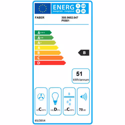 FABER S.p.A. Inka Plus HC X A52 Intégré Acier inoxydable 580 m³/h B - Vue supplémentaire 4