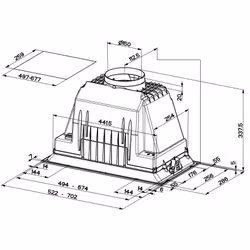 FABER S.p.A. Inka Plus HC X A70 Intégré Acier inoxydable 580 m³/h B