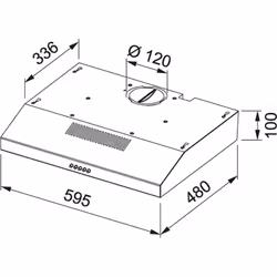 Franke Adige Adige 60 XS Montée au mur Acier inoxydable 180 m³/h C