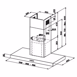 FABER S.p.A. Stilo Comfort BK Matt A60 Montée au mur Noir 690 m³/h B