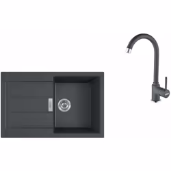 Ensemble de cuisine T84 Évier en Tectonite Sirius 2.0 S2D 611-78 pour montage par le haut matériau : Tectonite® surface égout ...