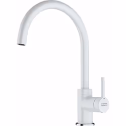Mitigeur de cuisine Lina conception fragranite blanc glace (peinture) mitigeur sans douchette rotatif sur 360° hauteur de la ...