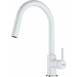 Franke - Lina - Mitigeur d'évier fc 6051.094 avec douchette extractible, blanc-artic 115.0626.081