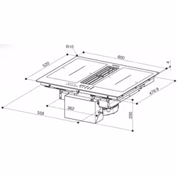 FABER S.p.A. Galileo Smart BK A600 Noir Intégré 60 cm Plaque avec zone à induction 4 zone(s)