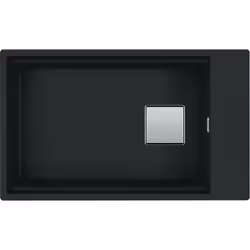 Évier de cuisine KNG 110-62, réversible couleur : noir mat matériau : Fragranit+ finition de surface Sanitized® sans égouttoi ...
