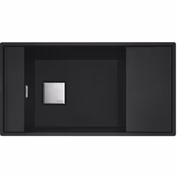 Présentation Cuve Fresno Fragranit FNG 111-86 Noir mat - Bonde Automatique - 860 x 458 x 195 mm. Type d'installation : Sous-p ...