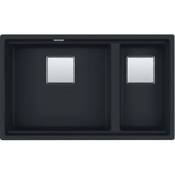 Franke - Cuve Kubus 2.0 Fragranit kng 120 - Noir mat - Bonde Automatique - 760 x 460 x 200/200 mm