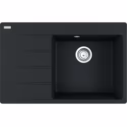 Évier de cuisine Centro, égouttoir à gauche couleur : noir mat matériau : Fragranit+ finition de surface Sanitized® convient  ...