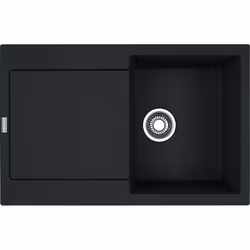 Évier MRG 611, égouttoir réversible couleur : noir mat matériau : Fragranit+ finition de surface : Sanitized® convient pour m ...