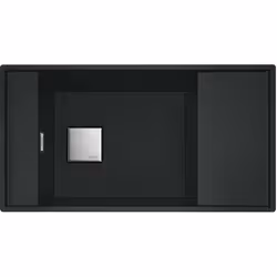 Évier de cuisine FSG 211/ 111, réversible couleur : noir mat matériau : Fragranit+ finition de surface Sanitized® égouttoir r ...