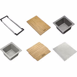 Franke 112.0655.488, Bambou, Gris, Silicone, Bambou, Polypropylène (PP), 6 pièce(s)