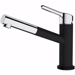 Mitigeur de cuisine Orbit, avec fonctions d’économie d’eau chaude conception : chrome/noir mat (peinture) mitigeur embout ext ...