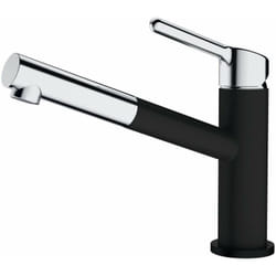 Franke - Orbit - Mitigeur d'évier fc 3055.901 avec bec extractible, chrome / noir mat 115.0659.965