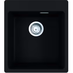 Évier en Fragranit, pour montage par le haut couleur : onyx matériau granit avec finition Sanitized sans égouttoir sous-meubl ...