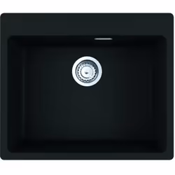 Franke Maris MRG 610-54 Evier à encastrer 59x50cm, avec bonde et siphon gain de place, en Fragranit+, Noir mat