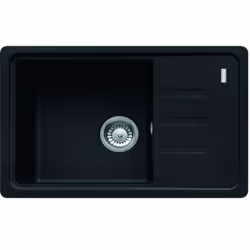 Évier en Fragranit BSG 611-62, réversible conception noir mat matériau granit avec finition Sanitized convient pour montage s ...