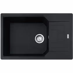 Évier UBG 611-78 BB avec égouttoir réversible couleur : onyx matériau : Fragranit+ finition : Sanitized® montage par le dessu ...
