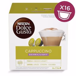 Nescafé Dolce Gusto Cappuccino Skinny / Light, Capsule de café, Cappucino, Dolce Gusto, 8 tasses, Multicolore, Nescafé
