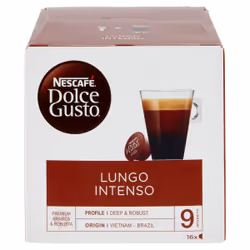 Nescafé Dolce Gusto Lungo Intenso, Capsule de café, Lungo, Dolce Gusto, 16 tasses, 9/13, Marron