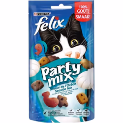 FELIX Party Mix - Saveur de LOcéan : saumon colin et truite - Pour chat - 60 g