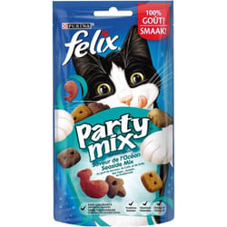 FELIX Party Mix - Saveur de LOcéan : saumon colin et truite - Pour chat - 60 g