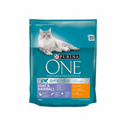 Purina ONE COAT &amp; HAIRBALL RICH IN CHICKEN, Adulte, Poulet, 800 g