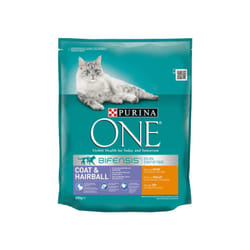 Purina ONE COAT & HAIRBALL RICH IN CHICKEN croquette pour chat 800 g Adulte Poulet