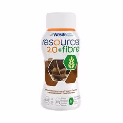 Nestle Resource 2.0 Fibre, Prêt à boire, Chocolat, A, D, E, K, C, B6, B12, 18 g, 200 kcal, 835 kJ