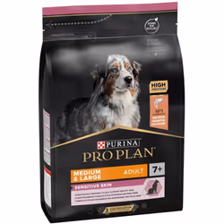Les croquettes Purina Pro Plan Adulte Medium et Large Sensitive Skin +7 Senior sont spécialement formulées pour les chiens de ...