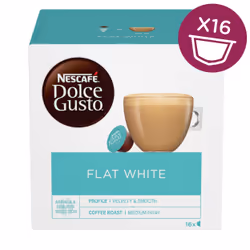 Nescafé Dolce Gusto Flat White, Capsule de café, 16 tasses, Multicolore, Nescafé, Boîte, 16 pièce(s)