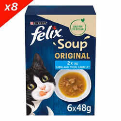 Felix Soup Sélection de Poissons 48x48g - Soupes en sachets pour chat adulte
