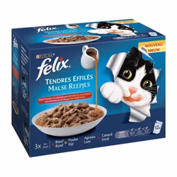 FELIX Tendres effilés Encore plus de sauce - Sélection de la Campagne - Préparée avec d'appétissants tendres effilés, servis ...