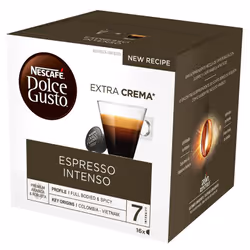 Nescafé Dolce Gusto Espresso Intenso, Dosette de café, Espresso, 16 tasses, Nescafé, Roast and Ground Coffee., Boîte