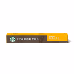 Starbucks Blonde Espresso Roast, Capsule de café, Espresso, Torréfaction légère, Nespresso, 10 tasses, Boîte