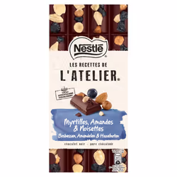 Nestle L'Atelier 7613037985085, Chocolat noir, 170 g, Amande, Myrtille, Noisettes, 2258 kJ, 543 kcal, 34 g