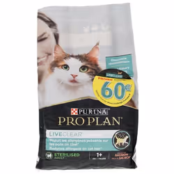Croquettes - Purina - Proplan LiveClear - Saumon - 14kg - Réduit les allergènes