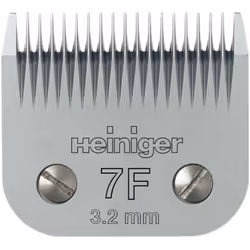 Tête de coupe N°7F Saphir Heiniger. Cette tête de coupe est compatible avec tous les modèles de tondeuses utilisant le clip s ...