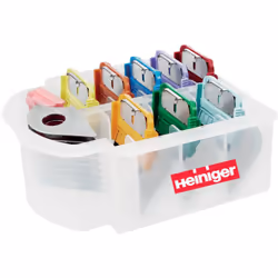 Lot de 9 surpeignes métalliques Heiniger adaptable sur les têtes de coupe N°10 ou N°30. Fabriqués en acier inoxydable, ces su ...