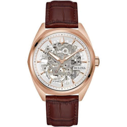 Montre - BULOVA - 97A175 - Mécanique - Acier inoxydable - Cuir marron - 41 mm